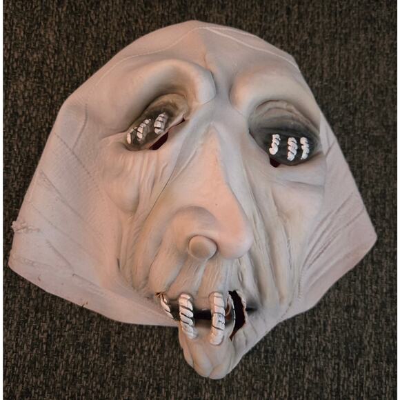 Vintage Rubber Latex Halloween Mask Stitched Eyes and Mouth - Picture 1 of 6